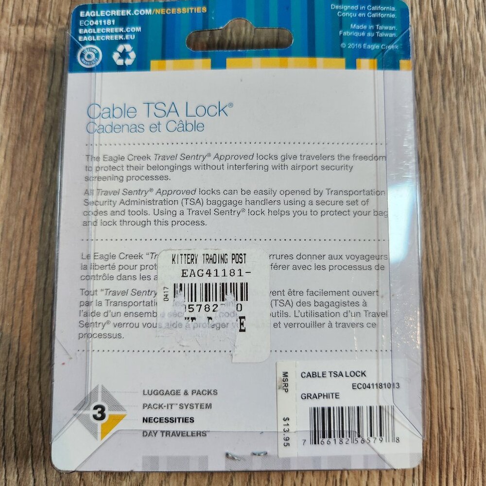 Eagle Creek TSA Approved Luggage Lock with Flexible Cable &‎ Keys - Black - NEW - Picture 2 of 2
